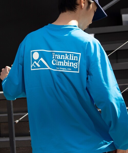 Franklin Climbing(フランクリンクライミング)の「【限定展開】【Franklin Climbing/フランクリンクライミング】グラフィックロンTee(Tシャツ/カットソー・メンズ・グリーン/ブルー/オレンジ/ホワイト/ブラック/グレイッシュベージュ/グレイッシュブルー・M/L)」の6枚目の写真