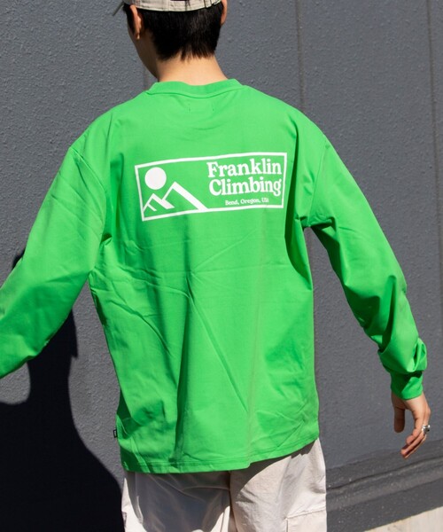 Franklin Climbing(フランクリンクライミング)の「【限定展開】【Franklin Climbing/フランクリンクライミング】グラフィックロンTee(Tシャツ/カットソー・メンズ・グリーン/ブルー/オレンジ/ホワイト/ブラック/グレイッシュベージュ/グレイッシュブルー・M/L)」の5枚目の写真