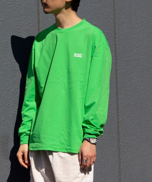Franklin Climbing(フランクリンクライミング)の「【限定展開】【Franklin Climbing/フランクリンクライミング】グラフィックロンTee(Tシャツ/カットソー・メンズ・グリーン/ブルー/オレンジ/ホワイト/ブラック/グレイッシュベージュ/グレイッシュブルー・M/L)」の8枚目の写真