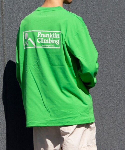 Franklin Climbing(フランクリンクライミング)の「【限定展開】【Franklin Climbing/フランクリンクライミング】グラフィックロンTee(Tシャツ/カットソー・メンズ・グリーン/ブルー/オレンジ/ホワイト/ブラック/グレイッシュベージュ/グレイッシュブルー・M/L)」の9枚目の写真