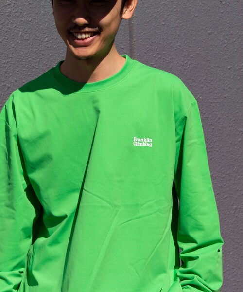 Franklin Climbing(フランクリンクライミング)の「【限定展開】【Franklin Climbing/フランクリンクライミング】グラフィックロンTee(Tシャツ/カットソー・メンズ・グリーン/ブルー/オレンジ/ホワイト/ブラック/グレイッシュベージュ/グレイッシュブルー・M/L)」の10枚目の写真