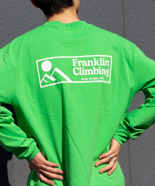 Franklin Climbing(フランクリンクライミング)の「【限定展開】【Franklin Climbing/フランクリンクライミング】グラフィックロンTee(Tシャツ/カットソー・メンズ・グリーン/ブルー/オレンジ/ホワイト/ブラック/グレイッシュベージュ/グレイッシュブルー・M/L)」の12枚目の写真