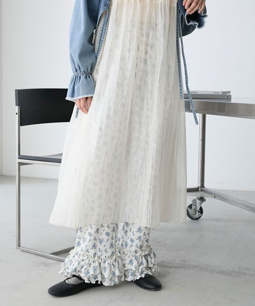 forksy.(フォルクシー)の「【forksy.】【セットアップ対応】小花柄ワッフルフリルパンツ(ルームウェア/パジャマ・レディース・アイボリー系1/ホワイト系2/アイボリー系2/ホワイト系1・FREE)」の19枚目の写真