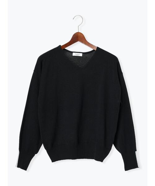 Te chichi TERRASSE（テチチテラス）の「Vネック袖ラメラインニット（ニット/セーター・レディース・ブラック/オフホワイト/イエロー/ブルー・F）」の22枚目の写真