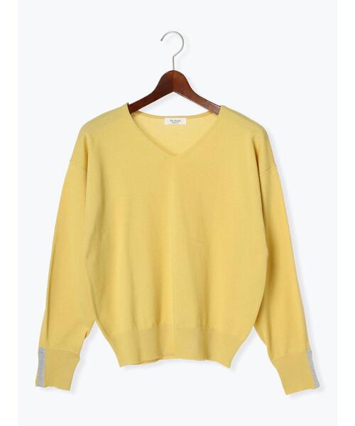 Te chichi TERRASSE（テチチテラス）の「Vネック袖ラメラインニット（ニット/セーター・レディース・ブラック/オフホワイト/イエロー/ブルー・F）」の20枚目の写真