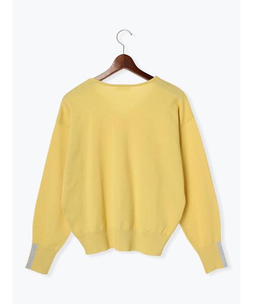 Te chichi TERRASSE（テチチテラス）の「Vネック袖ラメラインニット（ニット/セーター・レディース・ブラック/オフホワイト/イエロー/ブルー・F）」の19枚目の写真