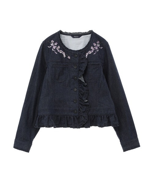 PINK HOUSE(ピンクハウス)の「すみれ刺繍入りデニムジャケット(デニムジャケット・レディース・ホワイト/インディゴブルー/ブラック・MEDIUM/LARGE)」の21枚目の写真