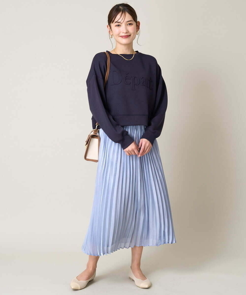 a.v.v(アーヴェヴェ)の「【UVカット】エンボスロゴクロップドトップス(Tシャツ/カットソー・レディース・アイボリー/ミント/ダークインディゴブルー/ネイビー・40/38/36)」の6枚目の写真