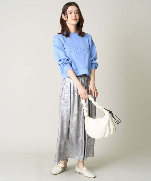 a.v.v(アーヴェヴェ)の「【UVカット】エンボスロゴクロップドトップス(Tシャツ/カットソー・レディース・アイボリー/ミント/ダークインディゴブルー/ネイビー・40/38/36)」の15枚目の写真