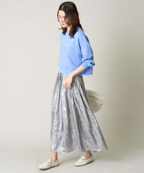 a.v.v(アーヴェヴェ)の「【UVカット】エンボスロゴクロップドトップス(Tシャツ/カットソー・レディース・アイボリー/ミント/ダークインディゴブルー/ネイビー・40/38/36)」の16枚目の写真