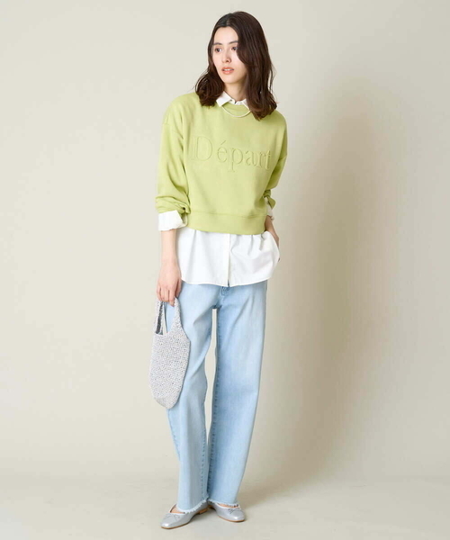 a.v.v(アーヴェヴェ)の「【UVカット】エンボスロゴクロップドトップス(Tシャツ/カットソー・レディース・アイボリー/ミント/ダークインディゴブルー/ネイビー・40/38/36)」の20枚目の写真