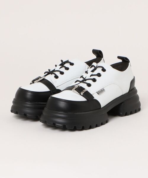 YOSUKE（ヨースケ）の「「YOSUKE/ヨースケ」厚底レースアップシューズ（ドレスシューズ・レディース・クリアブラック/ブラック×レッド/ブラック×ホワイト/ブラック/ワイン/グリーン系その他・23.5/24/24.5/25/22.5/23）」の3枚目の写真