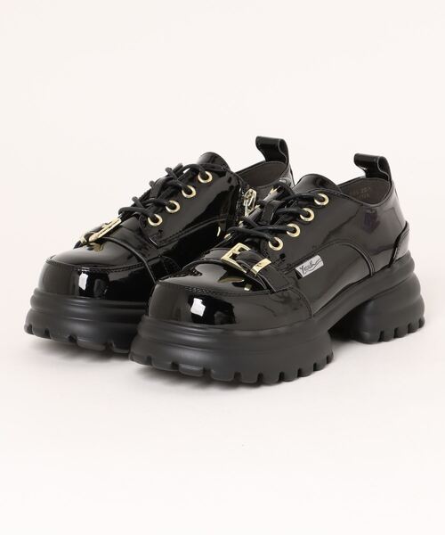 YOSUKE（ヨースケ）の「「YOSUKE/ヨースケ」厚底レースアップシューズ（ドレスシューズ・レディース・クリアブラック/ブラック×レッド/ブラック×ホワイト/ブラック/ワイン/グリーン系その他・23.5/24/24.5/25/22.5/23）」の2枚目の写真