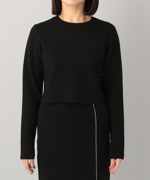 e/rm（イーアールエム）の「【e/rm】シルクコンクロップドプルオーバーニット（ニット/セーター・レディース・ブラック/アイボリー・FREE）」の5枚目の写真