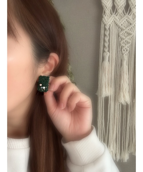 tone（トーン）の「【himemayu】モコモコ刺繍ピアス(MA)（ピアス（両耳用）・レディース・その他・FREE）」の3枚目の写真
