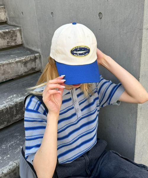 CIAOPANIC TYPY（チャオパニックティピー）の「【UNISEX】ワッペンバイカラーキャップ（キャップ・メンズ・ベージュ/アイボリー/ボルドー/グリーン/チャコールグレー・ONE SIZE）」の6枚目の写真