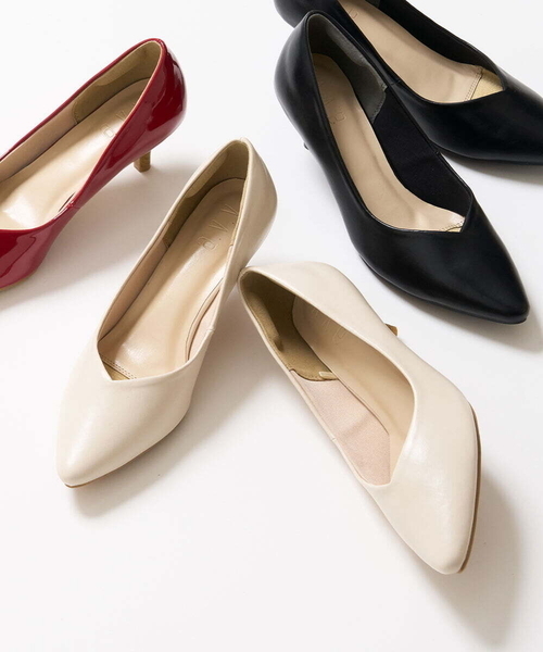 a.v.v(アーヴェヴェ)の「【5サイズ展開】ベーシックパンプス(パンプス・レディース・ブラック/アイボリー/レッド・05/03/04/06/02)」の2枚目の写真