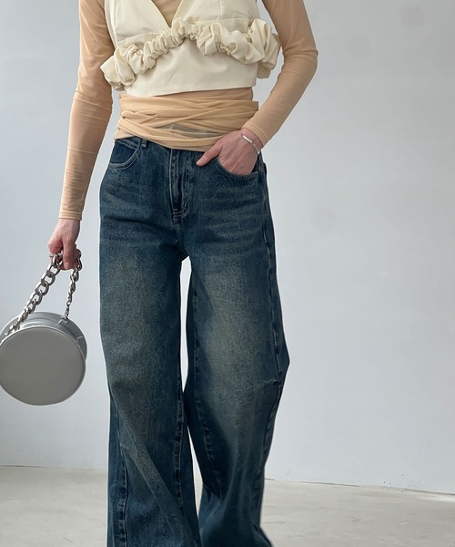 chuclla（チュクラ）の「シャーリングデザイン キャミビスチェ chw24s061（ベスト・レディース・アイボリー/ブラック・FREE）」の12枚目の写真