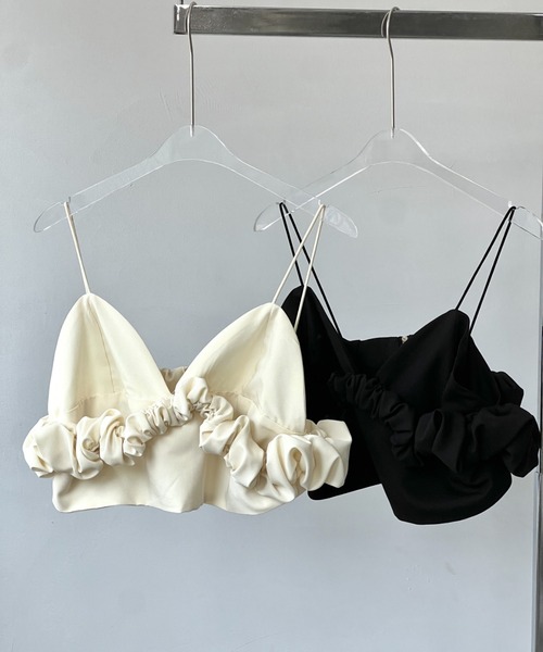 chuclla（チュクラ）の「シャーリングデザイン キャミビスチェ chw24s061（ベスト・レディース・アイボリー/ブラック・FREE）」の16枚目の写真