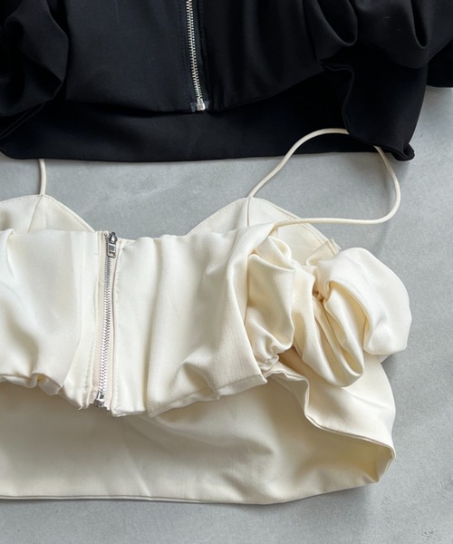 chuclla（チュクラ）の「シャーリングデザイン キャミビスチェ chw24s061（ベスト・レディース・アイボリー/ブラック・FREE）」の17枚目の写真