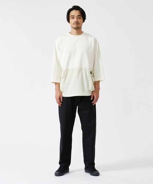 LOGOS(ロゴス)の「【CAMP LOGOS/キャンプロゴス】コットン×ナイロン 7分袖 コンビネーションTシャツ(Tシャツ/カットソー・メンズ・ブラック/チャコールグレー/オフホワイト・L/M/XL)」の7枚目の写真