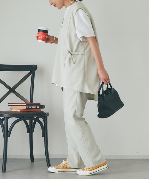 un dix cors（アンディコール）の「ツイードスリットパンツ（スラックス・レディース・ベージュ/オレンジ/ブラック・FREE）」の15枚目の写真