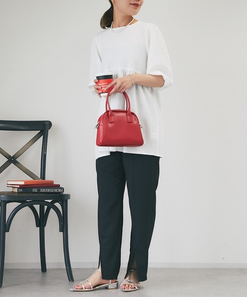 un dix cors（アンディコール）の「ツイードスリットパンツ（スラックス・レディース・ベージュ/オレンジ/ブラック・FREE）」の4枚目の写真