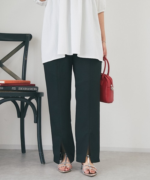 un dix cors（アンディコール）の「ツイードスリットパンツ（スラックス・レディース・ベージュ/オレンジ/ブラック・FREE）」の8枚目の写真