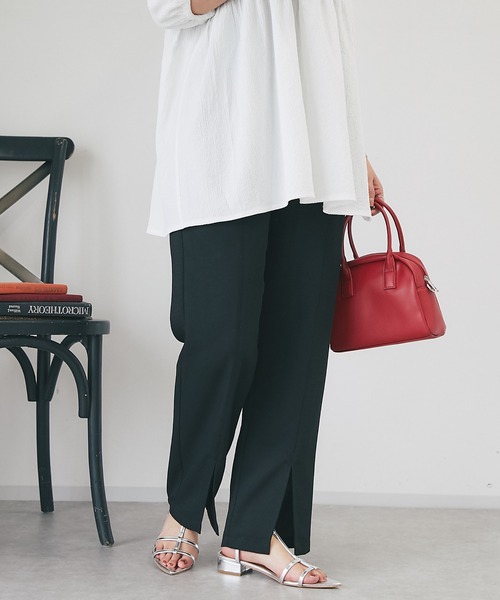 un dix cors（アンディコール）の「ツイードスリットパンツ（スラックス・レディース・ベージュ/オレンジ/ブラック・FREE）」の9枚目の写真