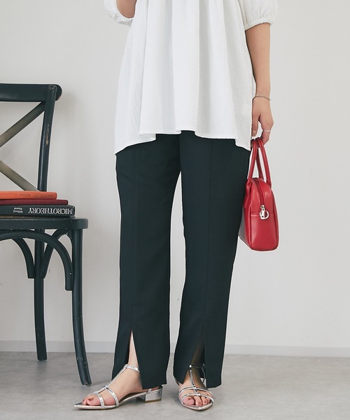 un dix cors（アンディコール）の「ツイードスリットパンツ（スラックス・レディース・ベージュ/オレンジ/ブラック・FREE）」の12枚目の写真