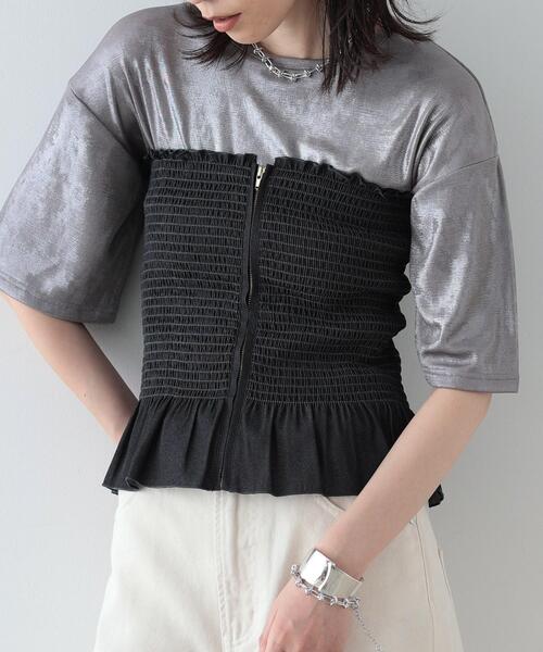 GALLEST（ギャレスト）の「◆シャーリングビスチェ（チューブトップ・レディース・ライトブルー/ブラック・38）」の12枚目の写真