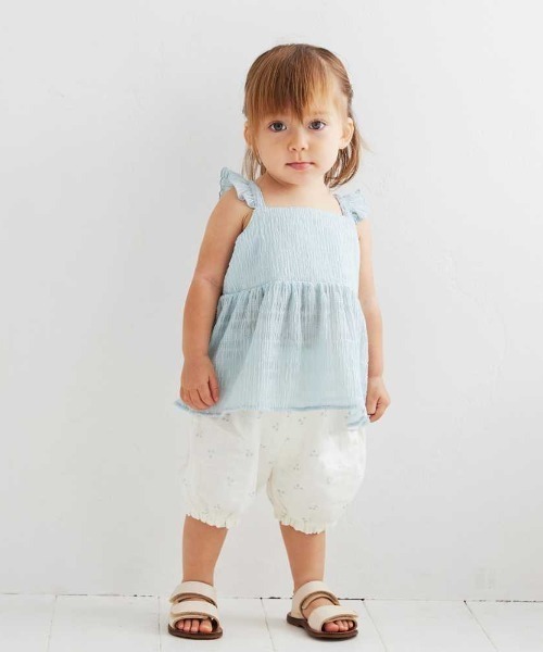 【セール】【10mois(ディモワ)】シャーリングキャミセットアップ 70-80cm・80-90cm（その他ベビーウェア）｜10mois（ディモワ）