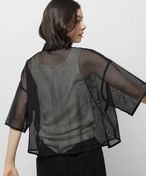 niko and...(ニコアンド)の「シアーメッシュ刺繍シャツ(シャツ/ブラウス・レディース・ネイビー/オフホワイト/ブルー・FREE)」の15枚目の写真