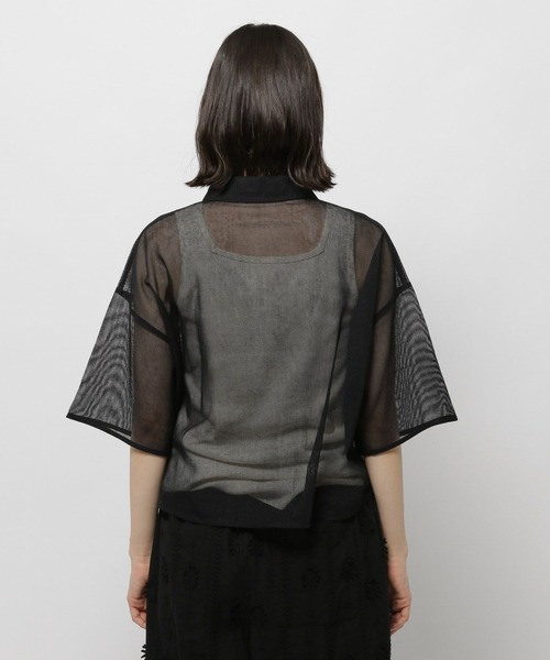 niko and...(ニコアンド)の「シアーメッシュ刺繍シャツ(シャツ/ブラウス・レディース・ネイビー/オフホワイト/ブルー・FREE)」の12枚目の写真