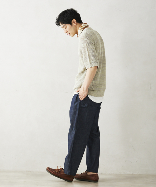 JOURNAL STANDARD relume（ジャーナルスタンダード　レリューム）の「コットンメランジメッシュニットTシャツ（ニット/セーター・メンズ・ライトグレー/ライトグリーン/アイボリー・LARGE/MEDIUM）」の10枚目の写真