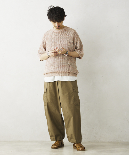 JOURNAL STANDARD relume（ジャーナルスタンダード　レリューム）の「コットンメランジメッシュニットTシャツ（ニット/セーター・メンズ・ライトグレー/ライトグリーン/アイボリー・LARGE/MEDIUM）」の21枚目の写真