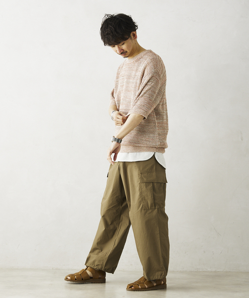 JOURNAL STANDARD relume（ジャーナルスタンダード　レリューム）の「コットンメランジメッシュニットTシャツ（ニット/セーター・メンズ・ライトグレー/ライトグリーン/アイボリー・LARGE/MEDIUM）」の22枚目の写真