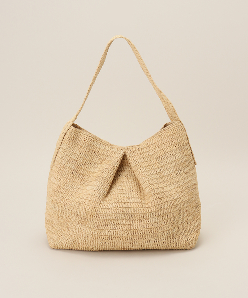 メゾンエヌアッシュパリ　Raffia TIFFANY soulder MNH_TIFFANY_Naturel_01_6ec30c0