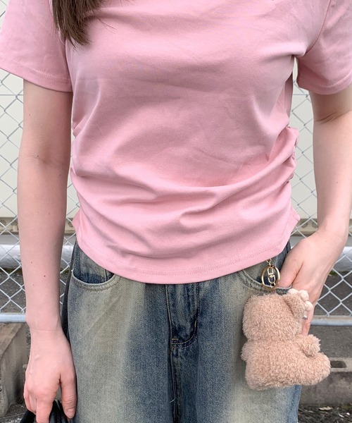 non-hedge(ノンヘッジ)の「ハート刺繍半袖Tシャツ(Tシャツ/カットソー・レディース・ブラック/オフホワイト/グレー/チャコールグレー/ピンク/ブラウン・FREE)」の14枚目の写真