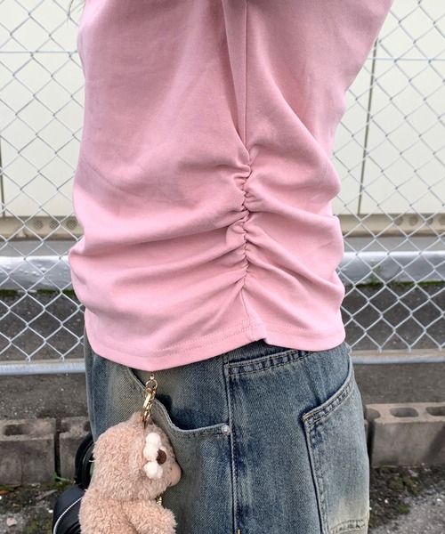 non-hedge(ノンヘッジ)の「ハート刺繍半袖Tシャツ(Tシャツ/カットソー・レディース・ブラック/オフホワイト/グレー/チャコールグレー/ピンク/ブラウン・FREE)」の15枚目の写真