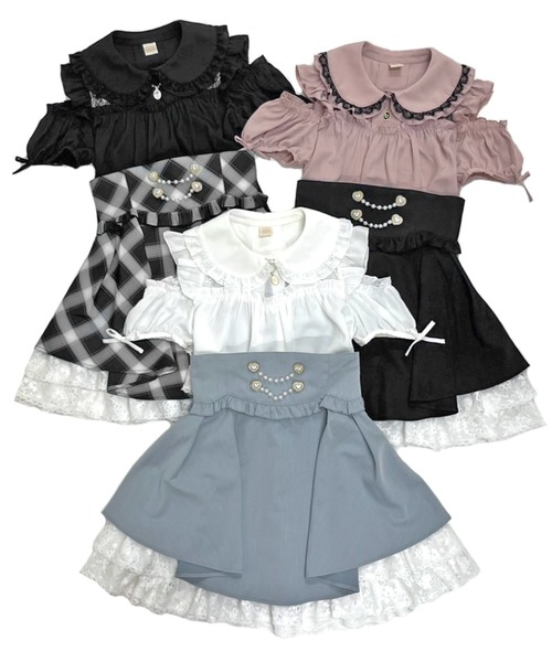 Secret Honey（シークレットハニー）の「サイドアップヘムスカート（スカート・レディース・ブラック/ライトブルー/ブラックミックス・MEDIUM）」の5枚目の写真