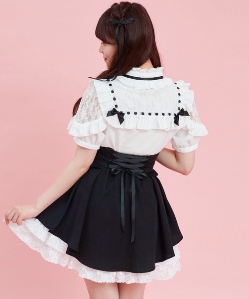 Secret Honey（シークレットハニー）の「サイドアップヘムスカート（スカート・レディース・ブラック/ライトブルー/ブラックミックス・MEDIUM）」の14枚目の写真