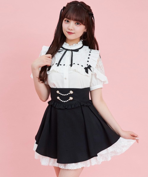 Secret Honey（シークレットハニー）の「サイドアップヘムスカート（スカート・レディース・ブラック/ライトブルー/ブラックミックス・MEDIUM）」の11枚目の写真