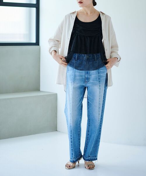 le.coeur blanc（ルクールブラン）の「メロンチュールキャミブラウス（シャツ/ブラウス・レディース・ブラック/モカ・38）」の8枚目の写真