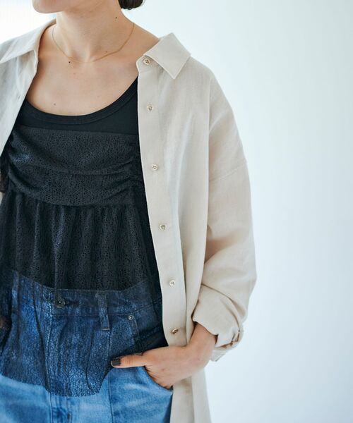le.coeur blanc（ルクールブラン）の「メロンチュールキャミブラウス（シャツ/ブラウス・レディース・ブラック/モカ・38）」の10枚目の写真