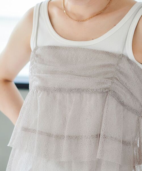 le.coeur blanc（ルクールブラン）の「メロンチュールキャミブラウス（シャツ/ブラウス・レディース・ブラック/モカ・38）」の18枚目の写真