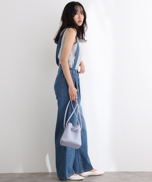 ElegChic（エレグシック）の「取り外し可能サスペンダーデニムワイドパンツ（サロペット/オーバーオール・レディース・ネイビー/ブルー/ネイビー系・M/L/XL/3L/4L）」の9枚目の写真