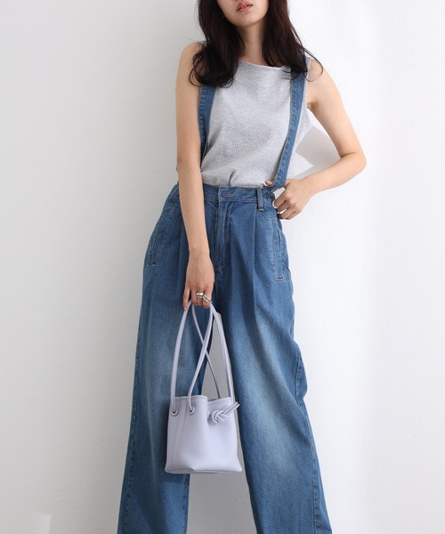 ElegChic（エレグシック）の「取り外し可能サスペンダーデニムワイドパンツ（サロペット/オーバーオール・レディース・ネイビー/ブルー/ネイビー系・M/L/XL/3L/4L）」の7枚目の写真