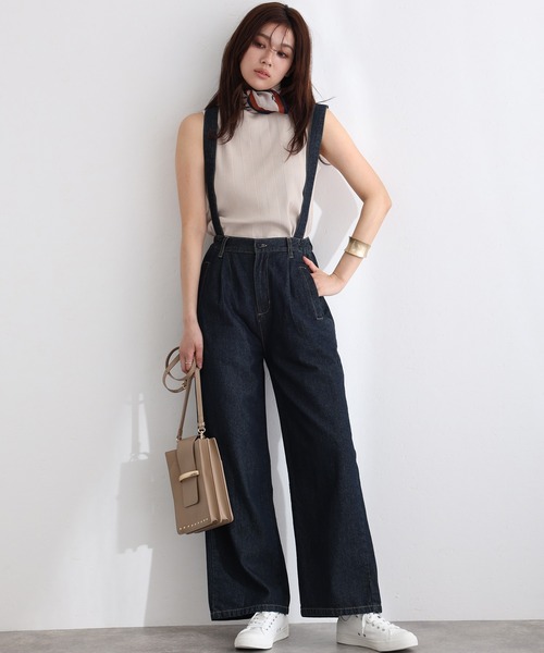 ElegChic（エレグシック）の「取り外し可能サスペンダーデニムワイドパンツ（サロペット/オーバーオール・レディース・ネイビー/ブルー/ネイビー系・M/L/XL/3L/4L）」の20枚目の写真