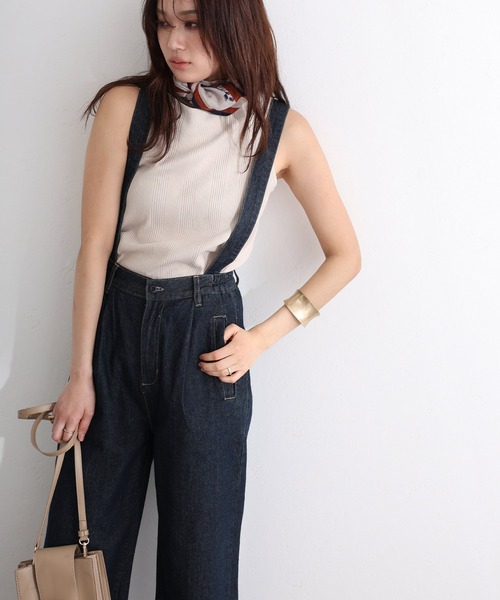 ElegChic（エレグシック）の「取り外し可能サスペンダーデニムワイドパンツ（サロペット/オーバーオール・レディース・ネイビー/ブルー/ネイビー系・M/L/XL/3L/4L）」の19枚目の写真